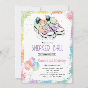 Sneaker ball girl party invite
