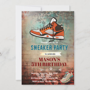 Sneaker birthday party invitation