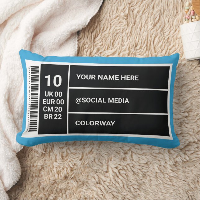 Sneaker Room Decor Customisable Shoe Box Label Lum Lumbar Cushion (Blanket)