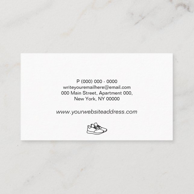Sneaker Sport Wear Shoes Trendy Business Card (Back)
