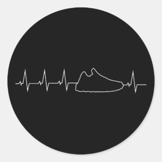 Sneakerhead Heartbeat Sneaker Wear For Kicks Addic Classic Round Sticker