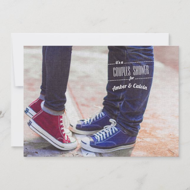 Sneakers and Blue Jeans Couples Shower Invitation (Front)