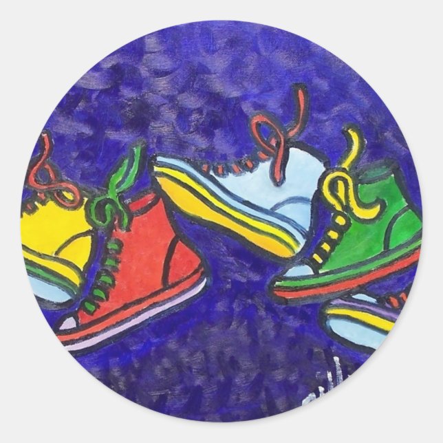 Sneakers Classic Round Sticker (Front)