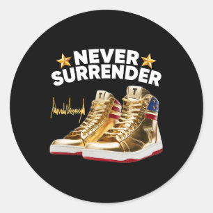 Sneakers Never Surrender Classic Round Sticker