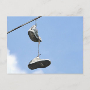 SNEAKERS ON A POWER LINE POSTCARD