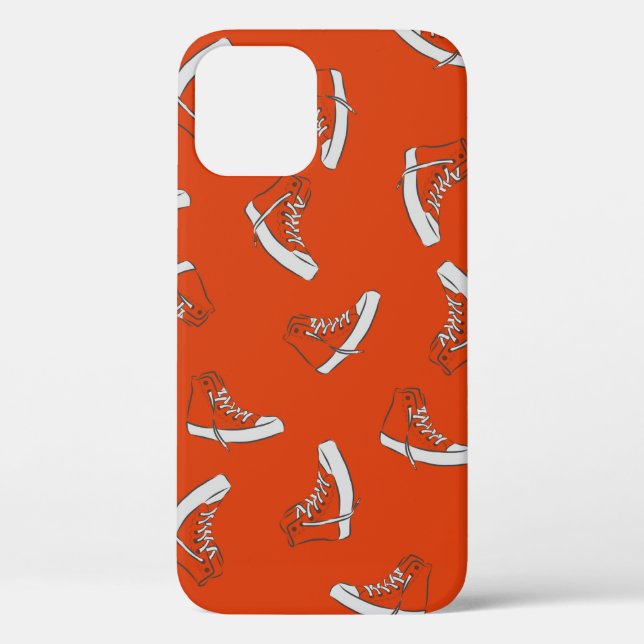Sneakers seamless pattern on red background Case-Mate iPhone case (Back)
