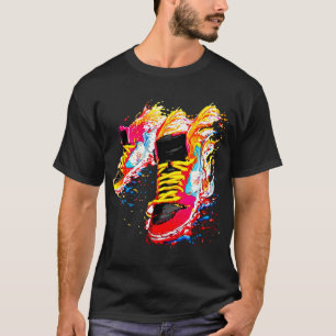Sneakers T Shirt Shoes On Fire Flying Sneakers Fan