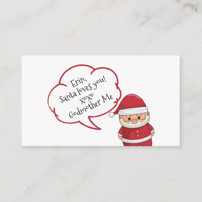 Sneaking Santa Personalised Enclosure Card (Front)
