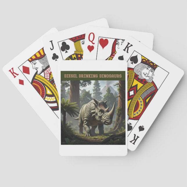 Sneaking triceratops playing cards (Back)