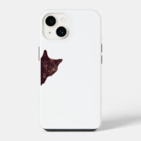 “Sneaky Black Cat Peeking Phone Case”
