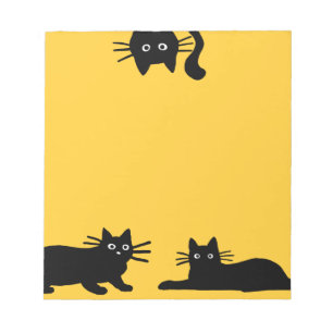 Sneaky Black Cats Cool Kitty Cat Lover's Funny Notepad