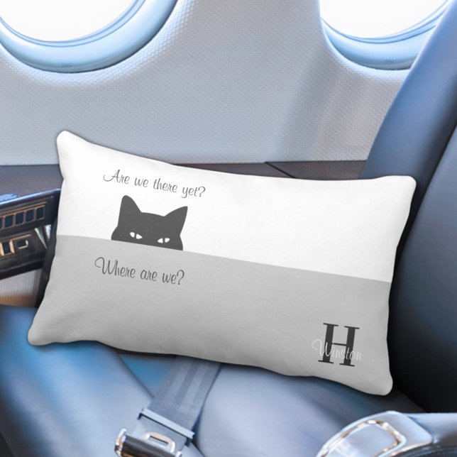 Sneaky Cat Are We There Yet Travel Lumbar Cushion (Creator Uploaded)