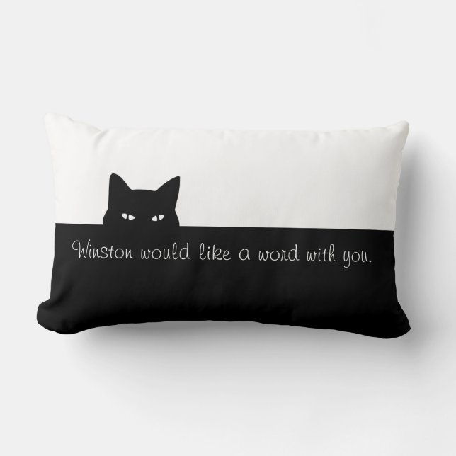 Sneaky Cat Throw Pillow (Front)