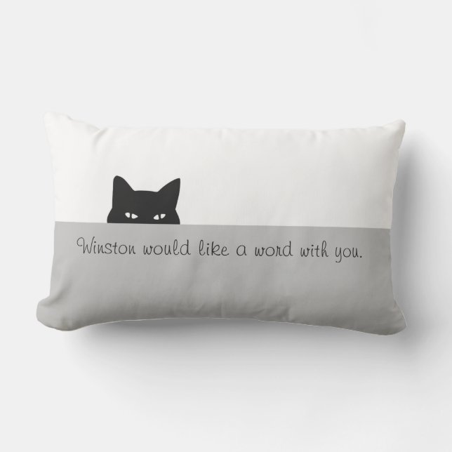 Sneaky Cat Throw Pillow (Front)
