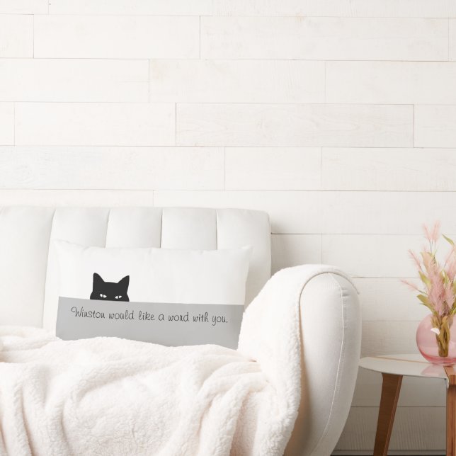 Sneaky Cat Throw Pillow (Couch)