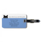 Sneaky Cat Where are We Blue Pet Carrier Tag