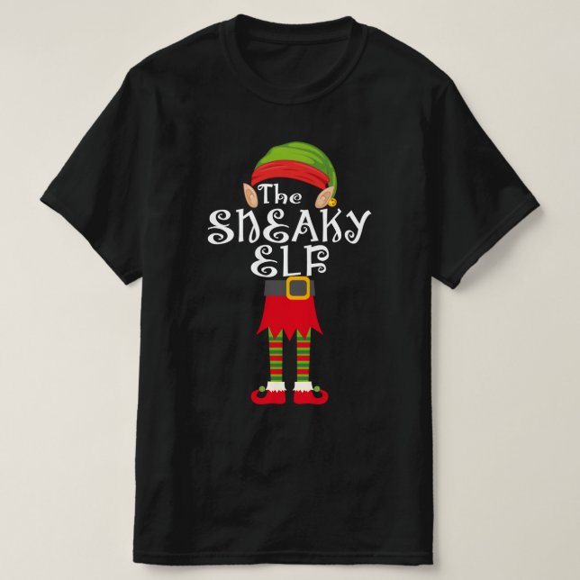 sneaky elf family matching christmas T-Shirt (Design Front)