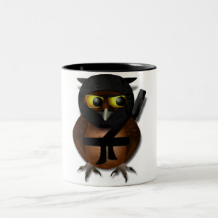 Sneaky Ninja Owl Two-Tone Coffee Mug