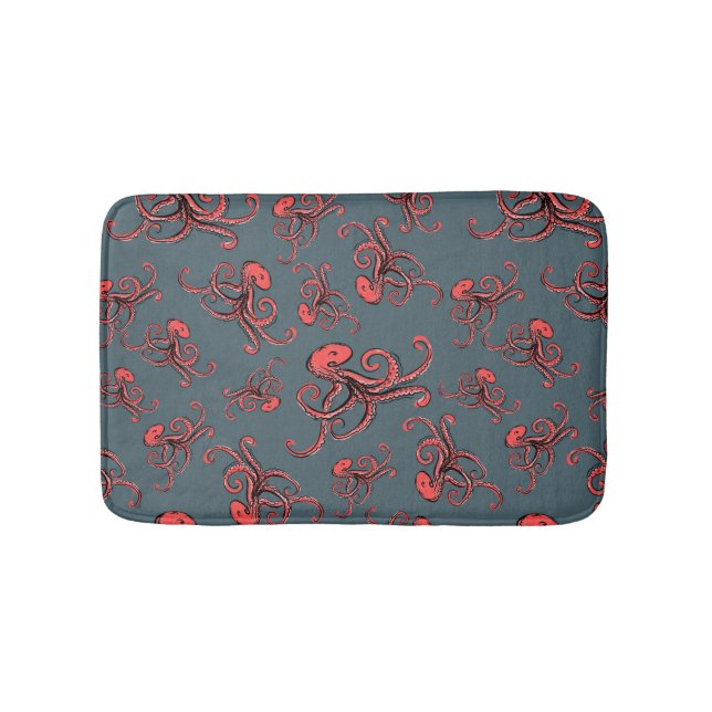 Sneaky Octopus Pattern Bath Mat (Front)