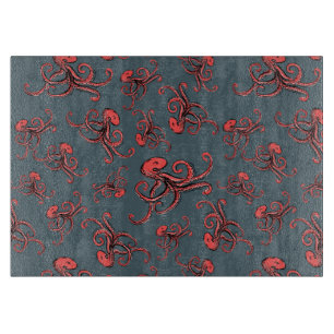 Sneaky Octopus Pattern Cutting Board