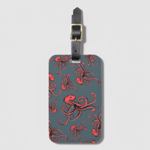Sneaky Octopus Pattern Luggage Tag