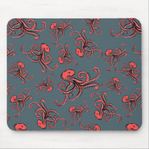 Sneaky Octopus Pattern Mouse Pad