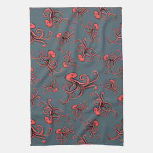 Sneaky Octopus Pattern Tea Towel