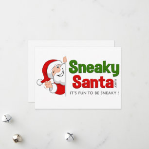 Sneaky Santa Card blank inside with Envelope
