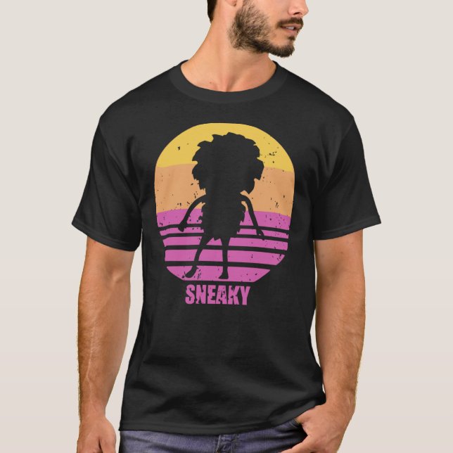 Sneaky Sasquatch Silhouette Distressed Sunset Vapo T-Shirt (Front)
