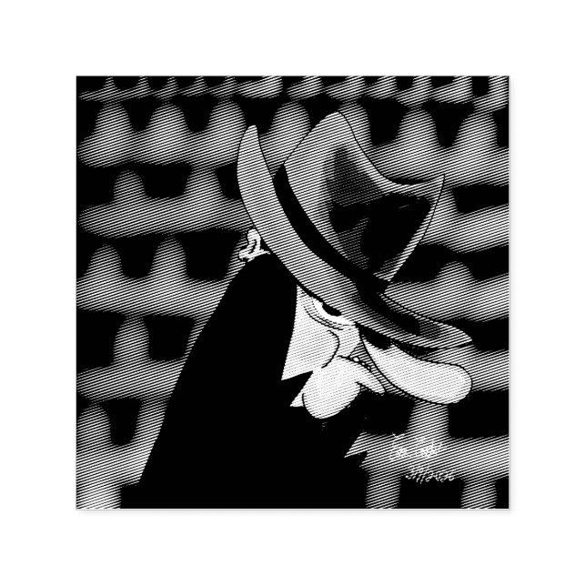 Sneaky villain cartoon character self-inking stamp (Design)