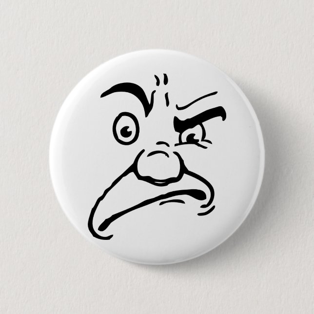 Sneering Cartoon Face 6 Cm Round Badge (Front)