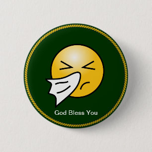 Sneezing: God Bless You 6 Cm Round Badge