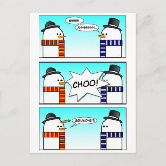 Sneezing Snowman Postcard