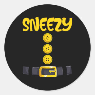 Sneezy Halloween Dwarf Costume Colour Matching Classic Round Sticker