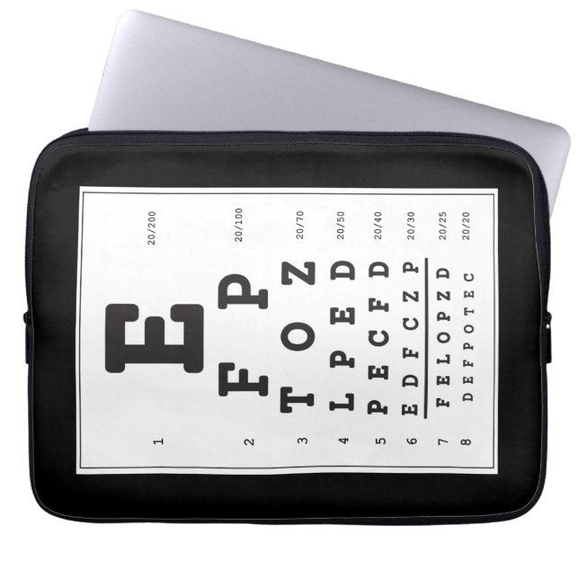 Snellen Chart Eye Chart Lap Top Electronics Bag (Front)