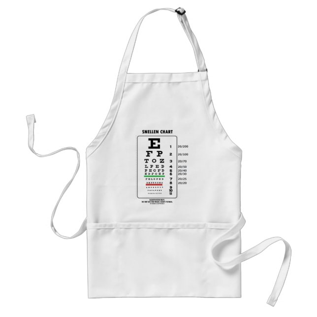 Snellen Chart (Medical Visual Acuity Testing) Standard Apron (Front)