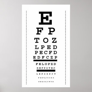 eye chart posters photo prints zazzle nz