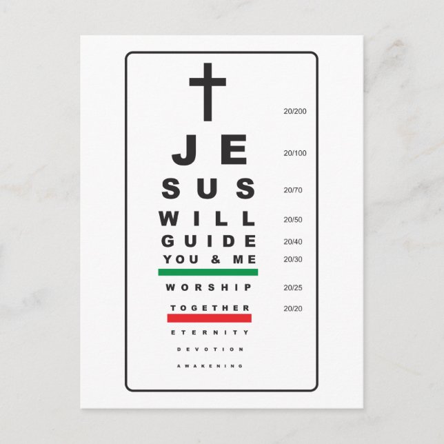 snellen eye chart jesus - postcard (Front)