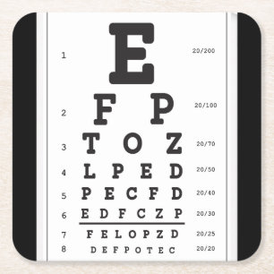 Snellings Eye Chart Drinks Coaster Set