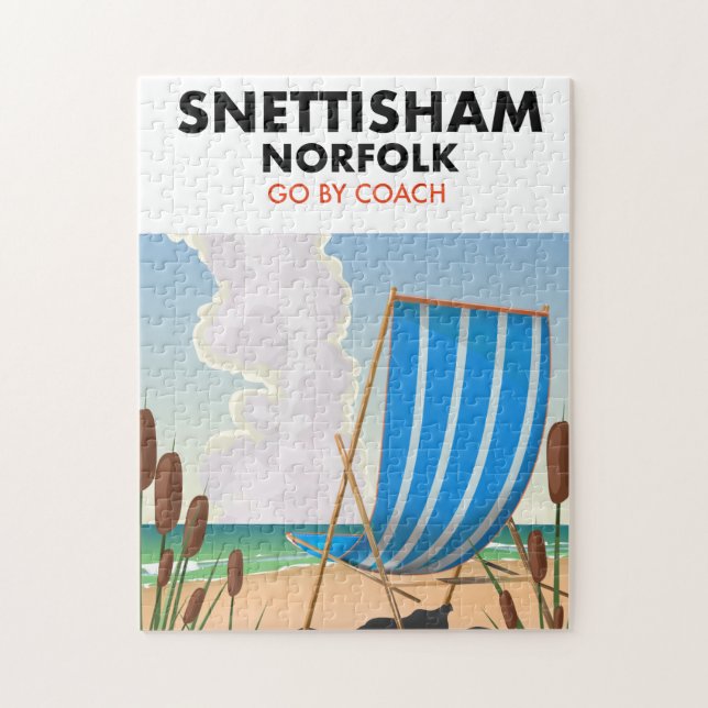 Snettisham Norfolk beach poster Jigsaw Puzzle (Vertical)