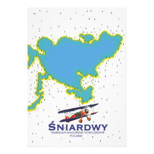 Śniardwy,Warmian-Masurian Voivodeship, poland map Photo Print