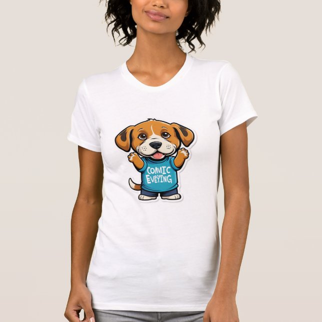 Sniff Happens – Funny Dog Cartoon T-Shirt (Front)