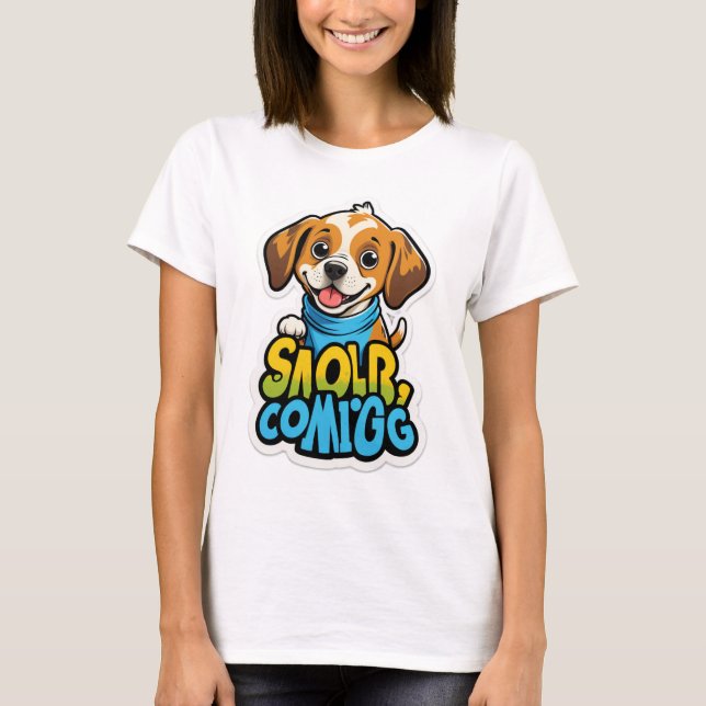 Sniff Happens – Funny Dog Cartoon T-Shirt (Front)