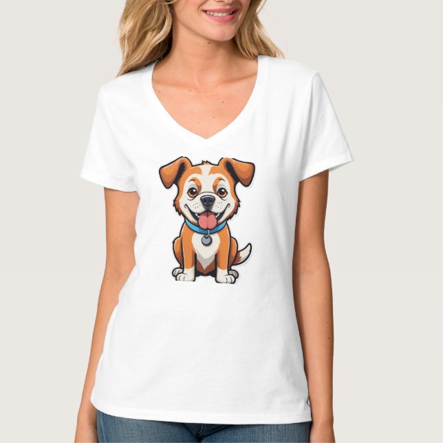 Sniff Happens – Funny Dog Cartoon T-Shirt (Front)
