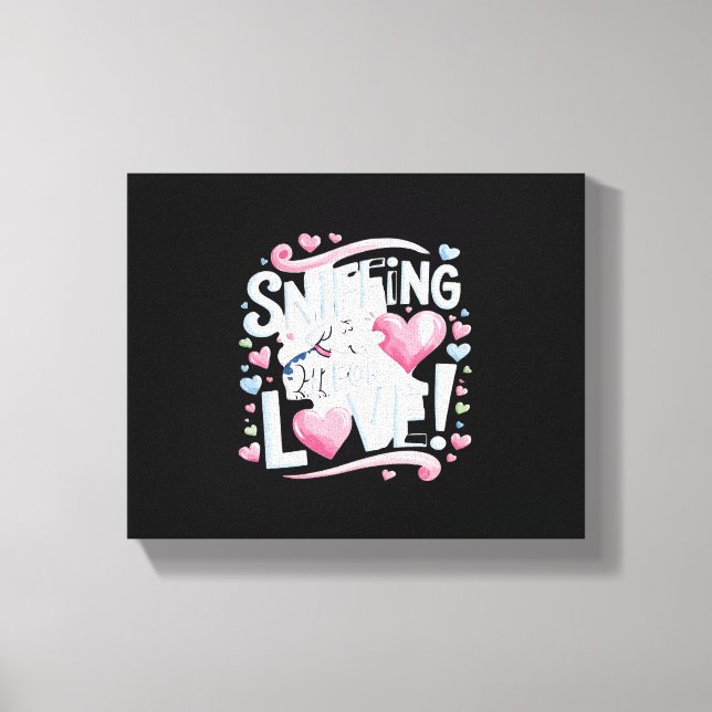 Sniffing for Love! Dog Canvas Print (Front)