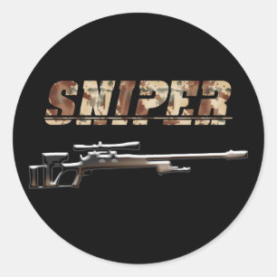 Sniper Classic Round Sticker