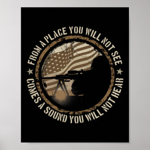 Sniper Military Sharpshooter Usa You Will Not Be  Poster