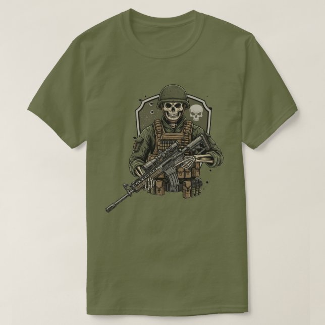 Sniper Skeleton T-Shirt (Design Front)