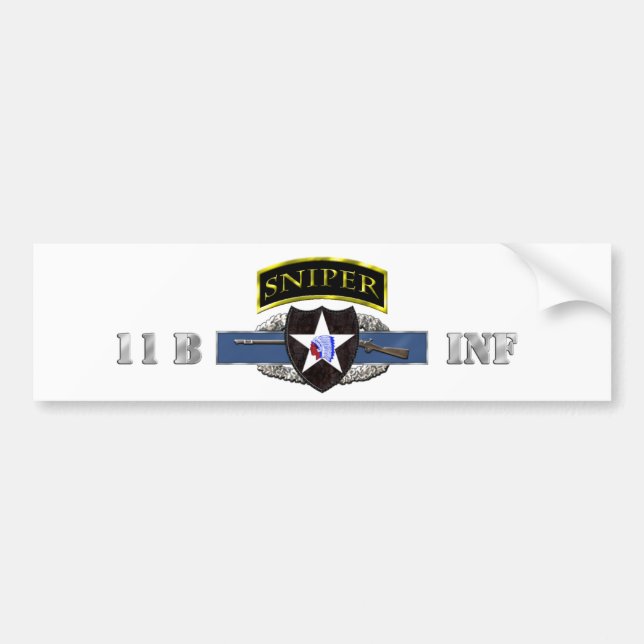 Sniper Tab 11B CIB 2nd ID Bumper Sticker (Front)