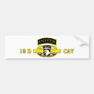 Sniper Tab 19D Cav Scout 101st Bumper Sticker